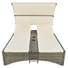 Rattan Daybed With Adjustable Backrest,Shelter Roof,Storage Box And 2 Cup Holders,Lounge Near Me,Lounge Chaise- Maison Boucle - 4 of 4