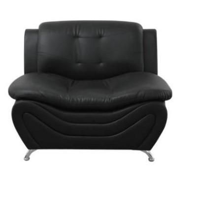 DOMETOUR Modern Faux Leather Single Seat Sofa - Comfortable for Living Room Black
