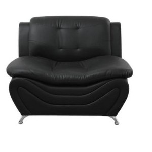 DOMETOUR Modern Faux Leather Single Seat Sofa - Comfortable for Living Room Black - 1 of 4