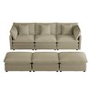 Whisen 41" Modern Design Single Deep Seat Sofa Corduroy Upholstered Armchair 1 Seater Reading Chair With Ottoman - 4 of 4