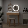 ELECWISH 31.5" Makeup Vanity Desk Set with LED Mirror & Stool - Adjustable 3-Tone Lighting, 2 Drawers, Storage Shelf, Soft-Padded Seat - 4 of 4
