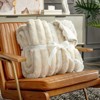 Cozy Bliss Faux Fur Plush Decorative Blanket, Cozy Warm Striped Throw Blanket - 4 of 4