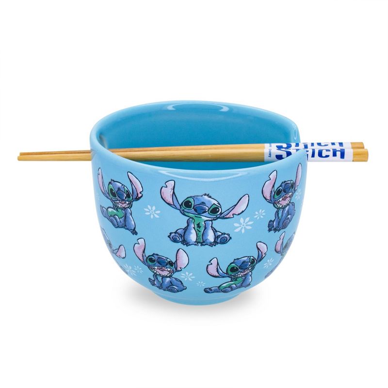 Silver Buffalo Disney Lilo & Stitch 20-Ounce Ramen Bowl and Chopstick Set, 1 of 7