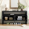 60" Modern Minimalist Sideboard Buffet with Open Shelf,4-Door Large Capacity Storage Cabinet for Living Room Entryway-Baofuwish - 3 of 4