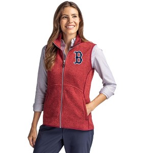 Boston Red Sox Cutter & Buck Mainsail Sweater Knit Womens Full Zip Vest - 1 of 1