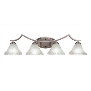 Toltec Lighting Zilo 4 - Light Vanity in  Graphite with 7" Frosted Crystal Shade - 1 of 1