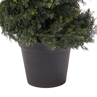 Nature Spring 4' Green Spiral Cypress Topiary in Black Pot
