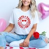 S.W.Smiley Peace Love Valentine Smiley - Women's Short Sleeve Graphic T-Shirt - 3 of 4