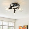 Modern 3-Light Black Ceiling Spotlight, Adjustable Clear Glass Shade Flush Mount Fixture for Living Room Bedroom - 2 of 4