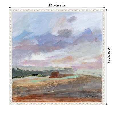 Seashore Without End Abstract Canvas Art with White Floater Frame