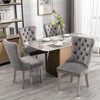 NicBex Set of 2 Velvet Dining Chair with Nailhead Trim & Tufted Button Back Modern Upholstered Accent Chair with Plating Legs - 4 of 4