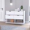 Lyngins Modern 4-Drawer Dresser with 2 Cabintes,Chest of Drawers with Free Handle Design,Storage Furniture for Bedroom,Living Room - 2 of 4