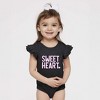 The Juniper Shop Sweetheart Puff Print Baby Flutter Sleeve Bodysuit - 2 of 3