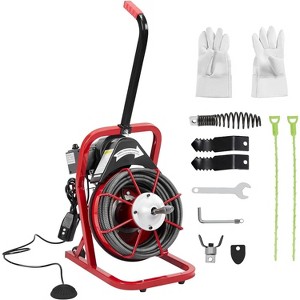 Acekool Electric Drain Cleaner Auger with Auto Feed, Pneumatic Foot Switch, 4 Interchangeable Cutters for 1" to 4" Pipes - 1 of 4