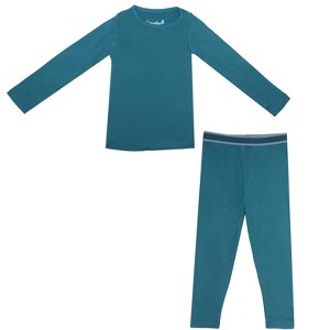 EVERYDAY KIDS Girls Thermal Underwear Set – Long Johns Base Layer for Cold Weather – Microfleece & Moisture-Wicking, Green - 1 of 4
