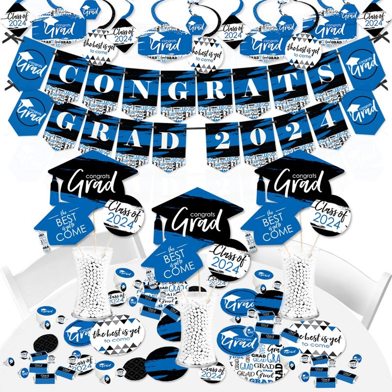 Big Dot of Happiness 2024 Blue Graduation Party Supplies - 387 Piece Decoration Kit - Fundle Bundle, 1 of 9