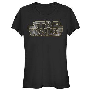 Juniors Womens Star Wars Logo Hole T-Shirt - 1 of 3