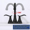 ChicFurnit Bathroom Sink Faucet Modern 2 Handle High Arc Swivel Spout with Pop Up Drain for Stylish Vanity, Black, 14.37"*10.04"*2.6" - 4 of 4