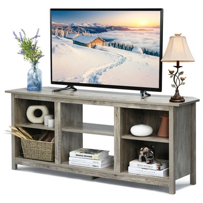 Costway 58'' 2-Tier TV Stand Entertainment Media Center Console Up to 65'' Grey