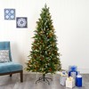 Nearly Natural 6-ft Snow Tipped Portland Spruce Artificial Christmas Tree with Frosted Berries and Pinecones with 300 Clear LED Lights - 4 of 4