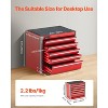 VEVOR Metal Tool Box, 8.6-inch, Portable Metal Tool Box with 5 Drawers, Small Tool Chest with EVA Liners and PP Feet Pads, Heavy-Duty Steel, Red - 3 of 4