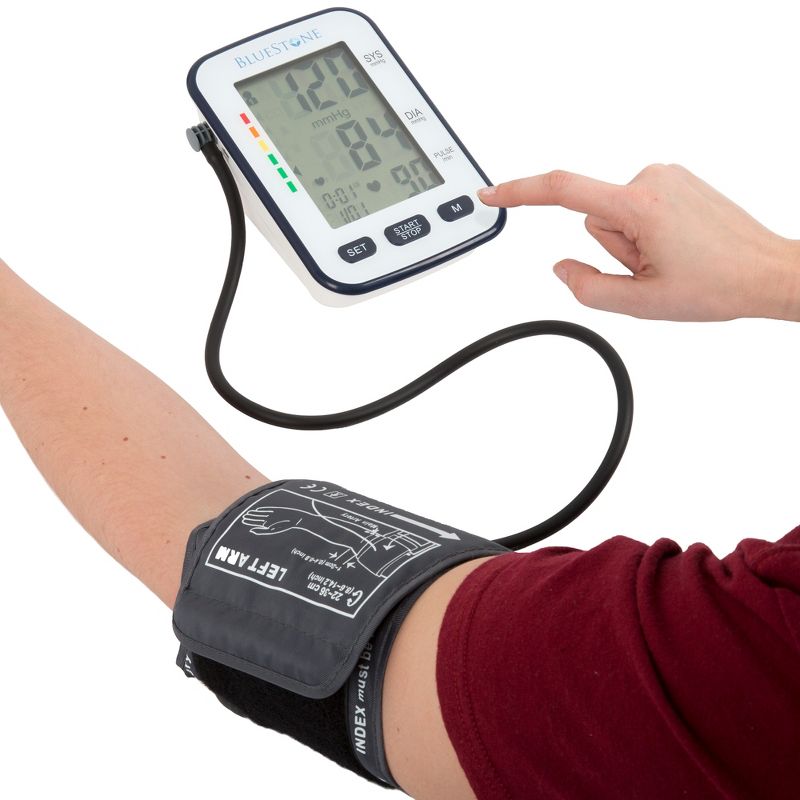 Fleming Supply Digital Blood Pressure Upper Arm Cuff With LCD Display for Monitoring Hypertension - Black, 1 of 7