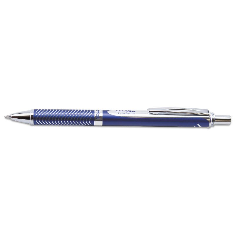 Pentel EnerGel Alloy RT Retractable Liquid Gel Pen .7mm Blue Barrel Black Ink BL407CA, 1 of 2