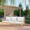 Moda Furnishings Acacia Wood Patio Outdoor Threeseat Sofa With Cushions - 2 of 4