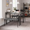 Dining Table Set for 4, Kitchen Table with Upholstered Chairs and Bench, Wood Rectangular Dining Table and Chairs Set for Home - 3 of 4