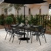 Flash Furniture Commercial Patio Dining Set with Table, 4 Chairs, and 2 Arm Chairs in Black - 2 of 4