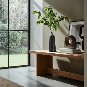 Modern Sleek Metal Accent Vase, Cylinder Design - Durable Glass & Aluminum - Minimalist Flower Holder for Home, Office, Bedroom, and Living Room - 1 of 4