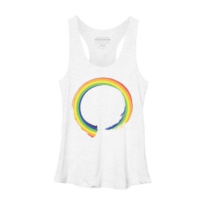 Adult Design By Humans Pride Rainbow Enso Symbol By RockNRawrl Racerback Tank Top