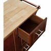 Mobile Kitchen Island Cart w/Drop Leaf Countertop, Rolling Kitchen Island Cart w/3 Drawers, Storage Cabinet, Brown - 3 of 4