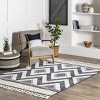 Nuloom Corrie Geometric 4x6 Indoor Area Rug for Living Room Bedroom Dining Room Kitchen, Blue/Ivory - 2 of 4