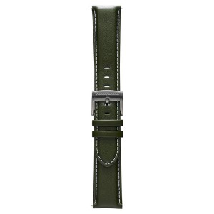 Pininfarina Watch Strap - Genuine Italian Leather 22mm Band for Pininfarina Hybrid Smart Watch - Green with Light Grey Buckle - 1 of 1