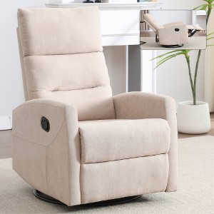 Ridstar Manual Recliner Chair with Rocker and Swivel For Living Room-Beige - 1 of 4