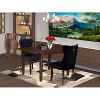 HomeStock 3-Pc Mahogany Finish Rectangular Solid Wood Top with Butterfly Leaf Dining Table Set - 2 of 4