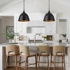 Industrial Dome Pendant Light, Matte Black and Gold Hanging Fixture for Kitchen Island or Dining Room - 4 of 4