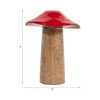 Boho Mushroom Figurine - Handcrafted Wooden Decorative Accent - Rustic Home & Office Decor - Perfect for Bedroom, Living Room, or Workspace - 6" Red - 2 of 4