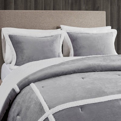 Twin Gray Reversible Down Alternative Comforter Set