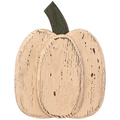 Northlight Wooden Fall Harvest Pumpkin Decoration - 14.25"