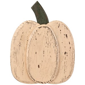 Northlight Wooden Fall Harvest Pumpkin Decoration - 14.25" - 1 of 4