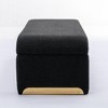 43.31"New Boucle Fabric Loveseat Ottoman Footstool Bedroom Bench Shoe Bench With Gold Metal Legs,Ivory - 4 of 4