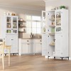 Tall Kitchen Pantry Cabinet with Glass Doors, Food Storage Cabinet with 4 Doors 5 Tier Adjustable Shelves for Kitchen,  Bathroom - 2 of 4