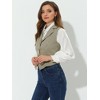 INSPIRE CHIC Women's Plaid Vintage Notched Lapel Collar Single Breasted Waistcoat Vest - 2 of 4