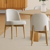 9-Piece Oval Dining Table Set, 79'' Pedestal Table with 8 Upholstered Linen Fabric Chairs, Modern Dining Room Furniture for 8-Maison Boucle - 2 of 4