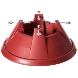 Gardenised Plastic Christmas Tree Stand With Screw Fastener, Red - 1 of 4