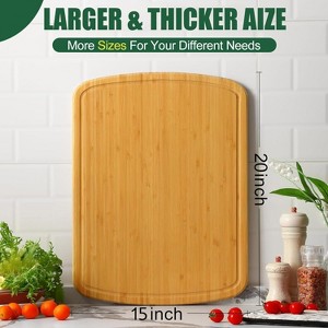 Bamboo Cutting Board for Kitchen BBQ Over The Sink, Ideal Charcuterie & Chopping for Meat, Vegetables and Fruits, Ideal Kitchen Gifts - 1 of 4