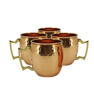 Set Of 4 Modern Home Authentic 100% Solid Copper Hammered Moscow Mule ...