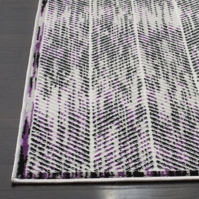 Skyler Grey and Purple Synthetic Medallion 5' x 7' Area Rug